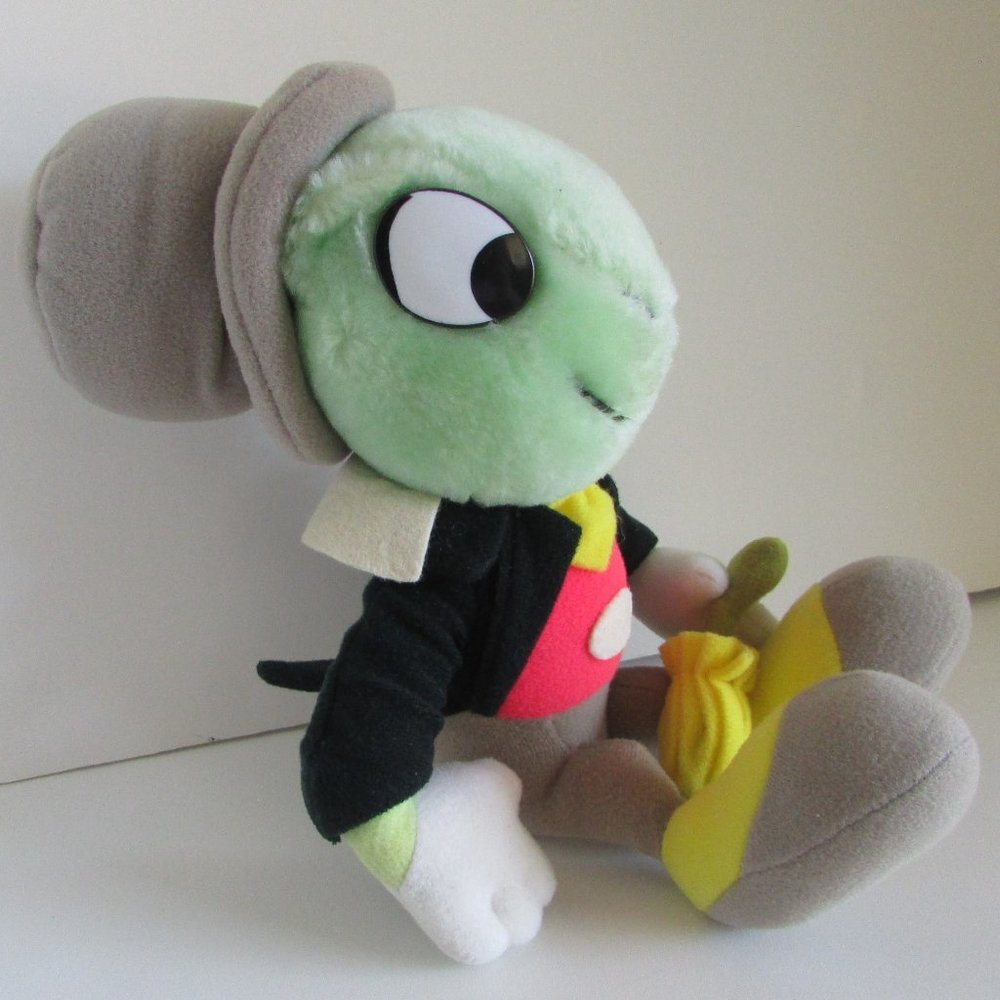 JIMINY CRICKET w/ umbrella Disney 8" tall sitting PLUSH Stuffed Animal - Picture 3 of 17